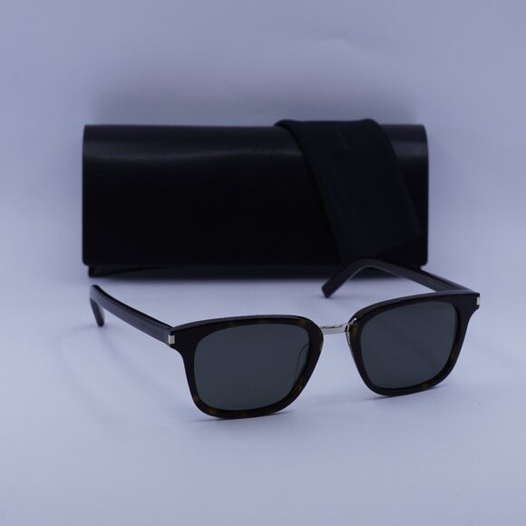 Saint Laurent SL341 002 Square Sunglasses - Havana/Grey - Picture 1 of 11